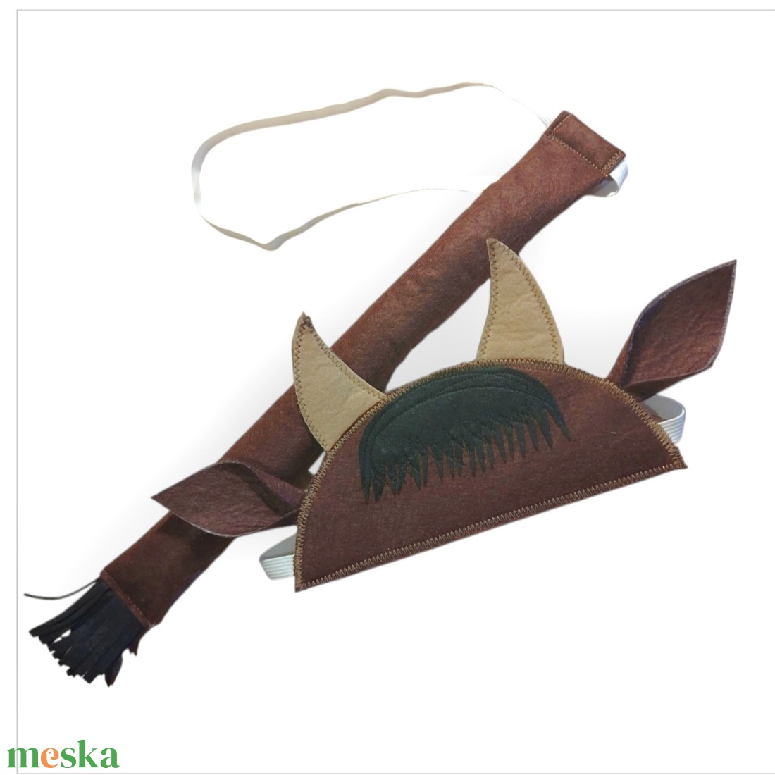 Bivaly fejpánt és farok  filcből - ruha & divat - jelmez & álarc - jelmez - Meska.hu