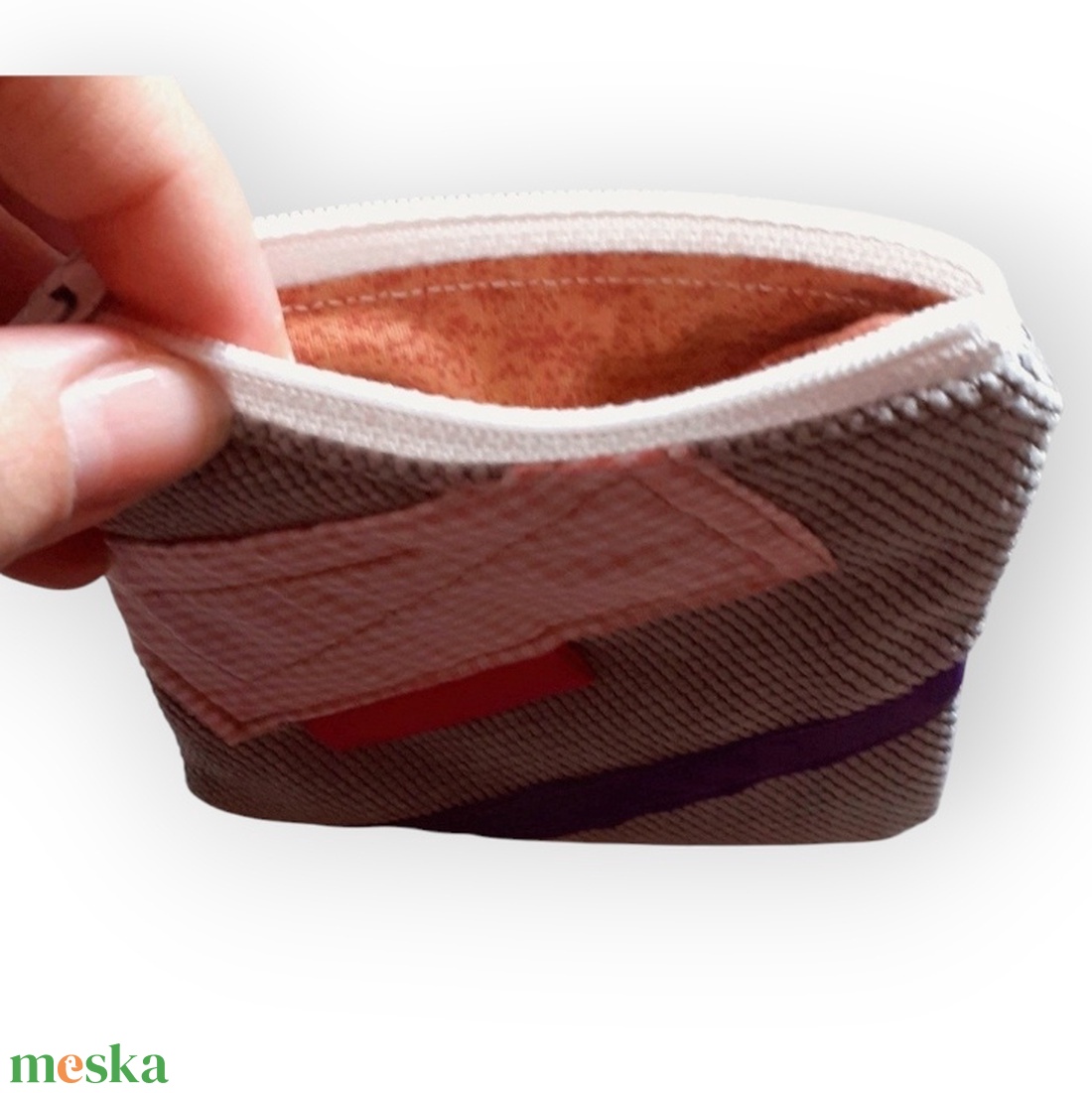 Csíkos kis neszesszer pénztárca  - táska & tok - neszesszer - Meska.hu