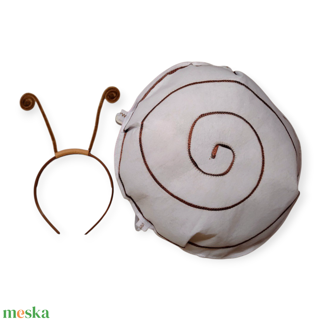 Fehér Csigaház  filcből és csáp jelmez - ruha & divat - jelmez & álarc - jelmez - Meska.hu