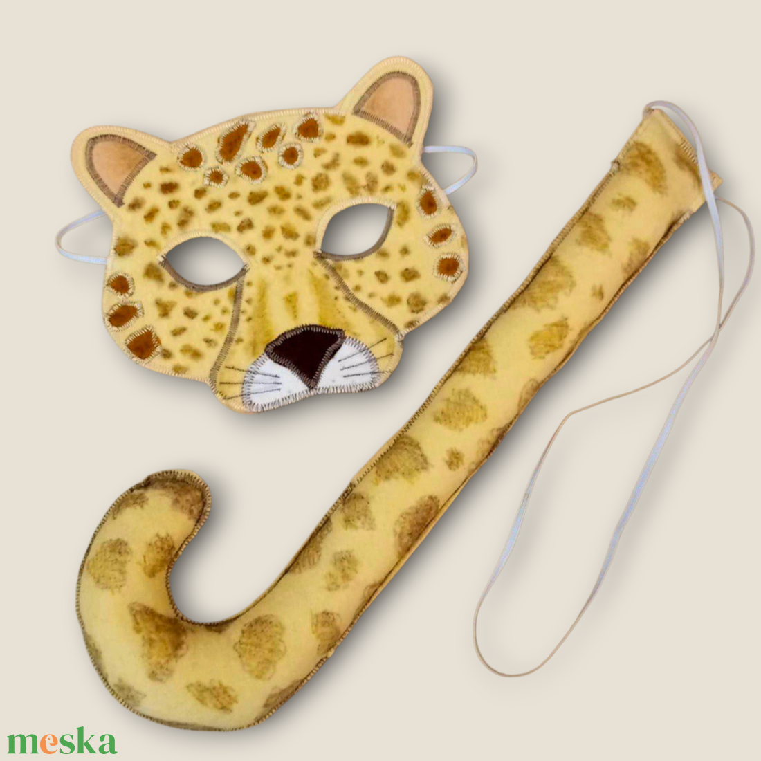 Gepárd álarc és farok  filcből - ruha & divat - jelmez & álarc - álarc - Meska.hu