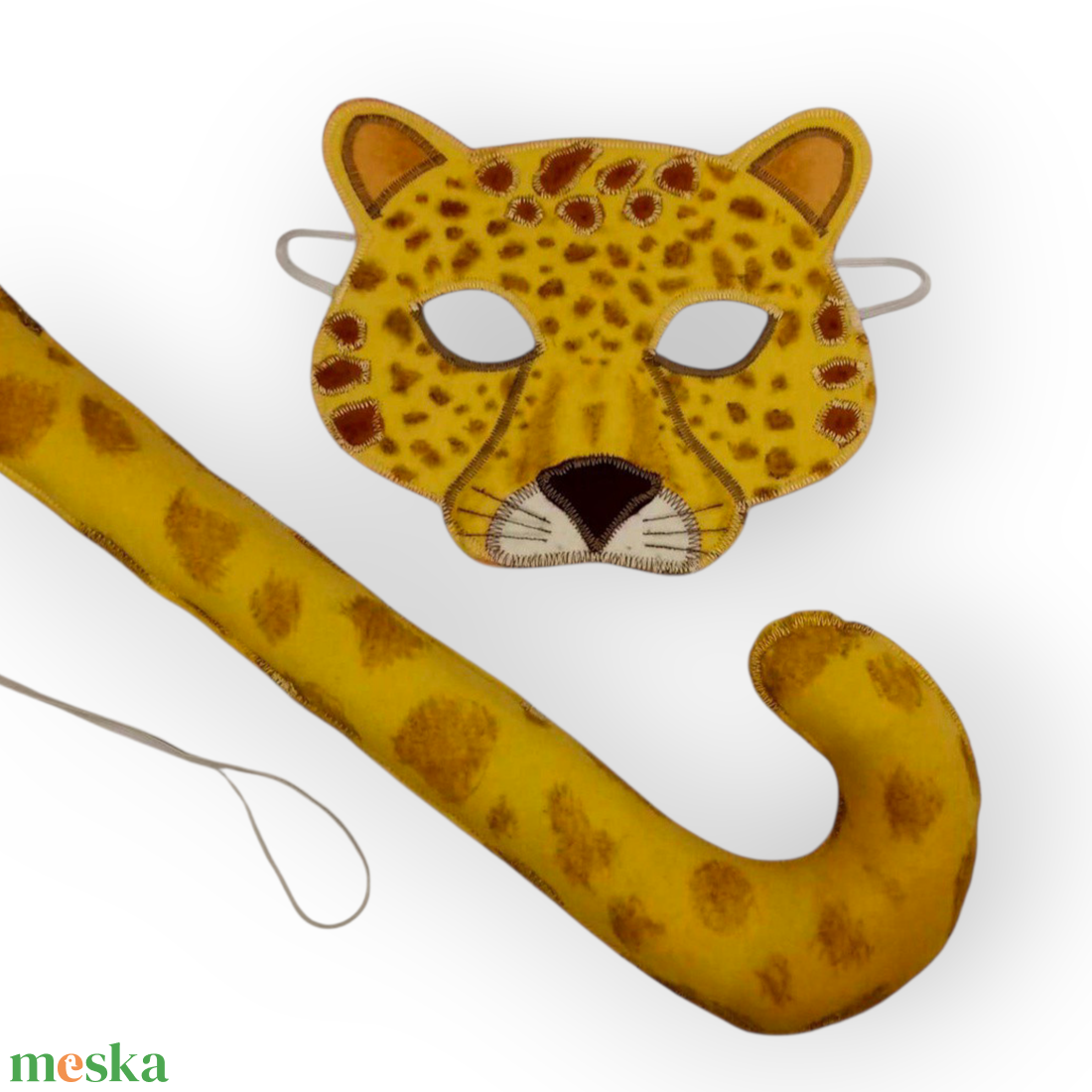 Gepárd álarc és farok  filcből - ruha & divat - jelmez & álarc - álarc - Meska.hu