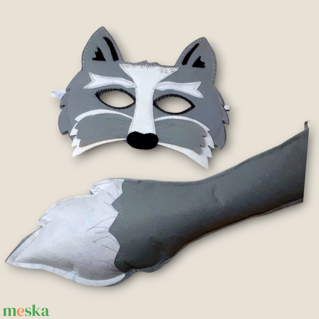 Farkas jelmez álarc+farok - ruha & divat - jelmez & álarc - jelmez - Meska.hu