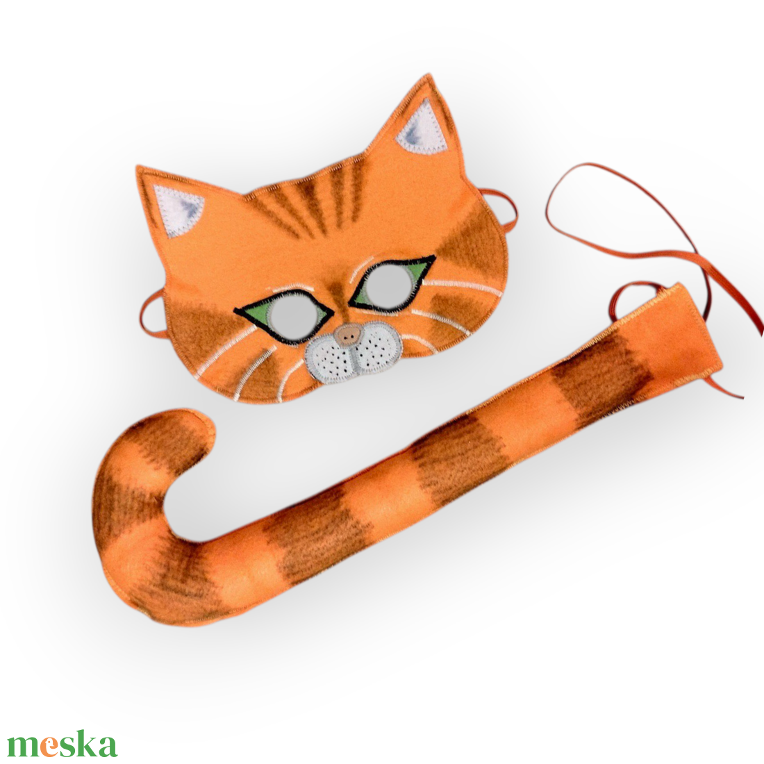 Csizmás kandúr álarc és farok  filcből - ruha & divat - jelmez & álarc - álarc - Meska.hu