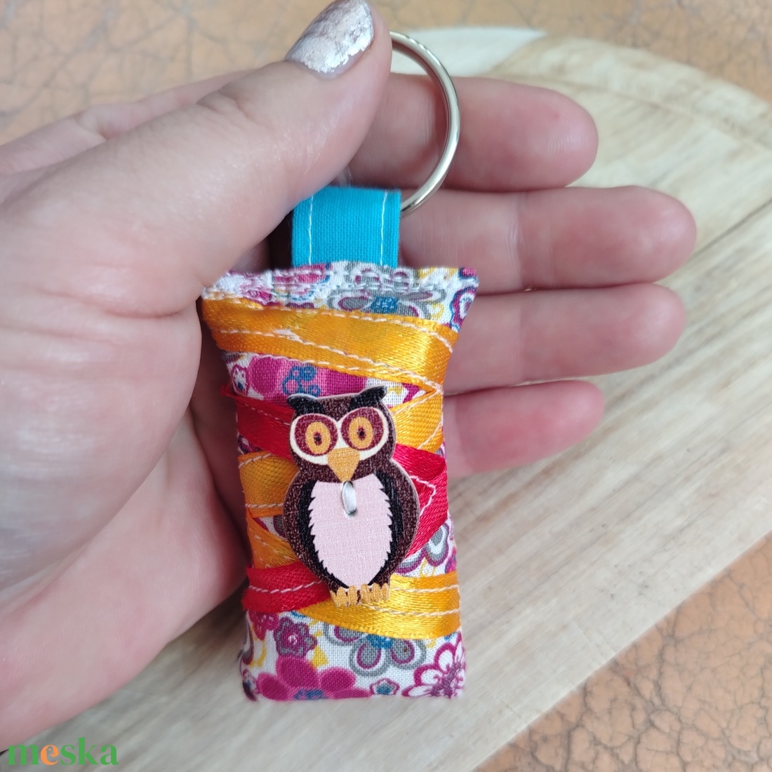 Bagoly Textil kulcstartó - táska & tok - kulcstartó & táskadísz - kulcstartó - Meska.hu