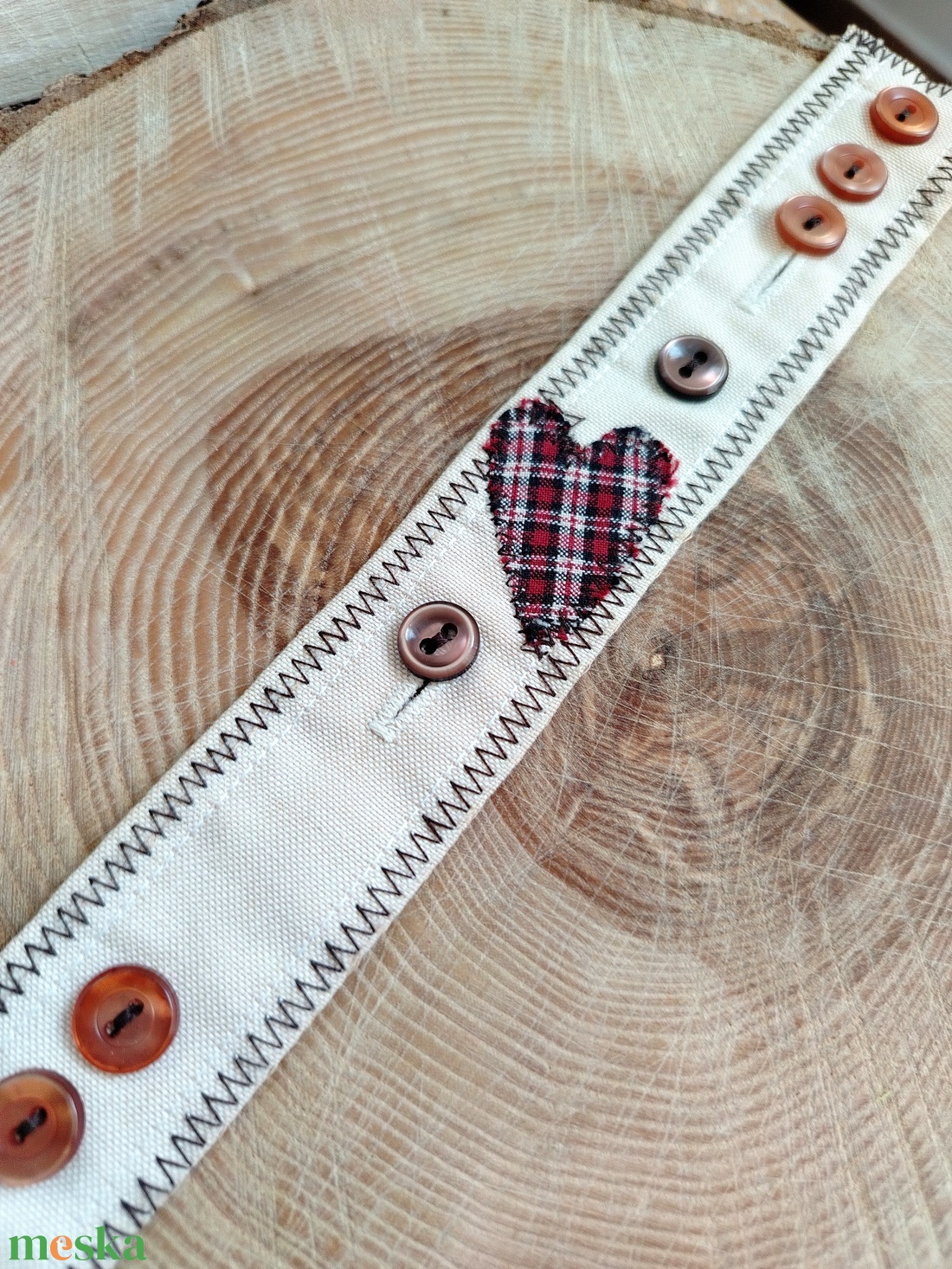 Gimbos textil karkötő  - ékszer - karkötő - gyöngyös karkötő - Meska.hu