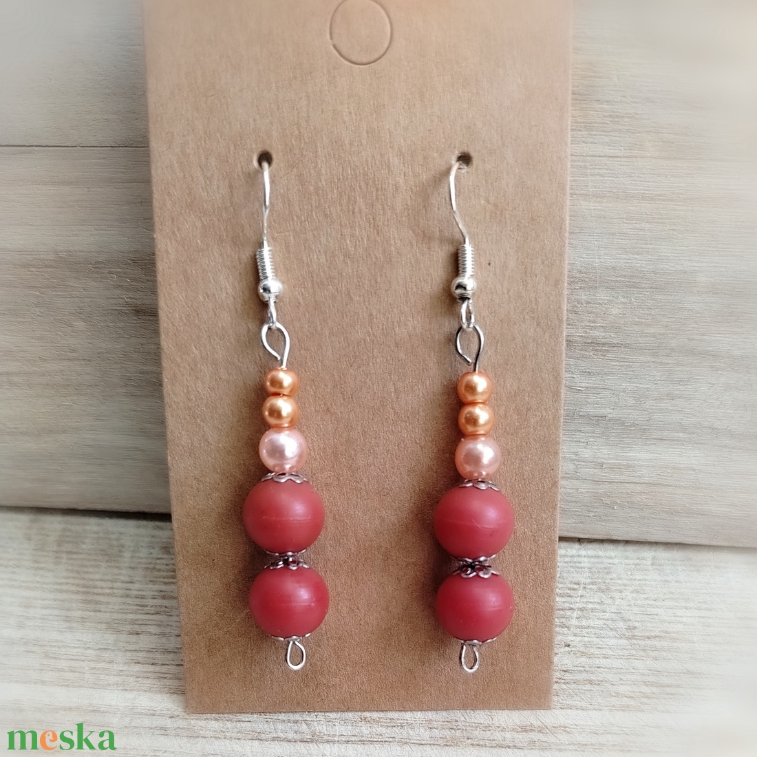 Gyöngyös kézműves fülbevaló - ékszer - fülbevaló - lógó fülbevaló - Meska.hu