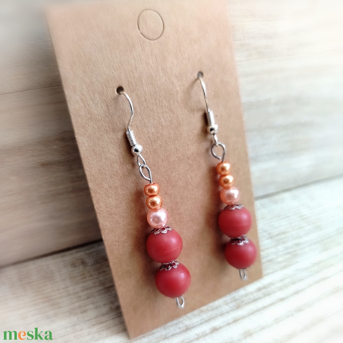 Gyöngyös kézműves fülbevaló - ékszer - fülbevaló - lógó fülbevaló - Meska.hu