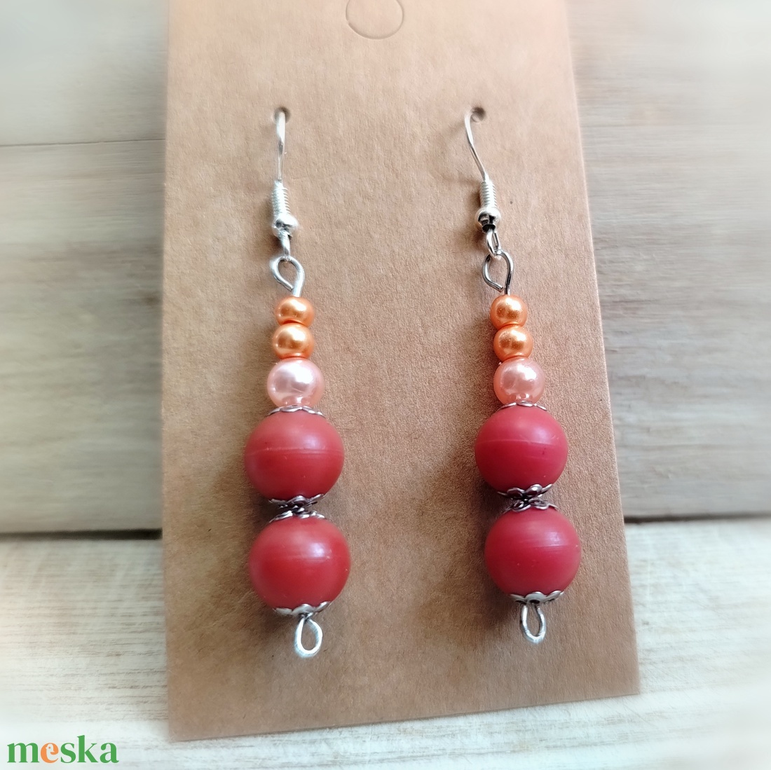 Gyöngyös kézműves fülbevaló - ékszer - fülbevaló - lógó fülbevaló - Meska.hu