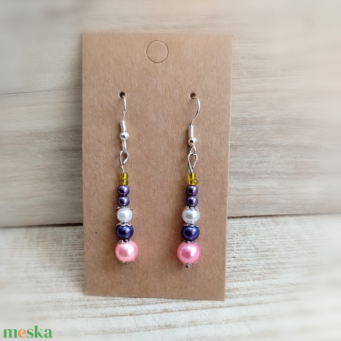 Gyöngyös kézműves fülbevaló - ékszer - fülbevaló - lógó fülbevaló - Meska.hu