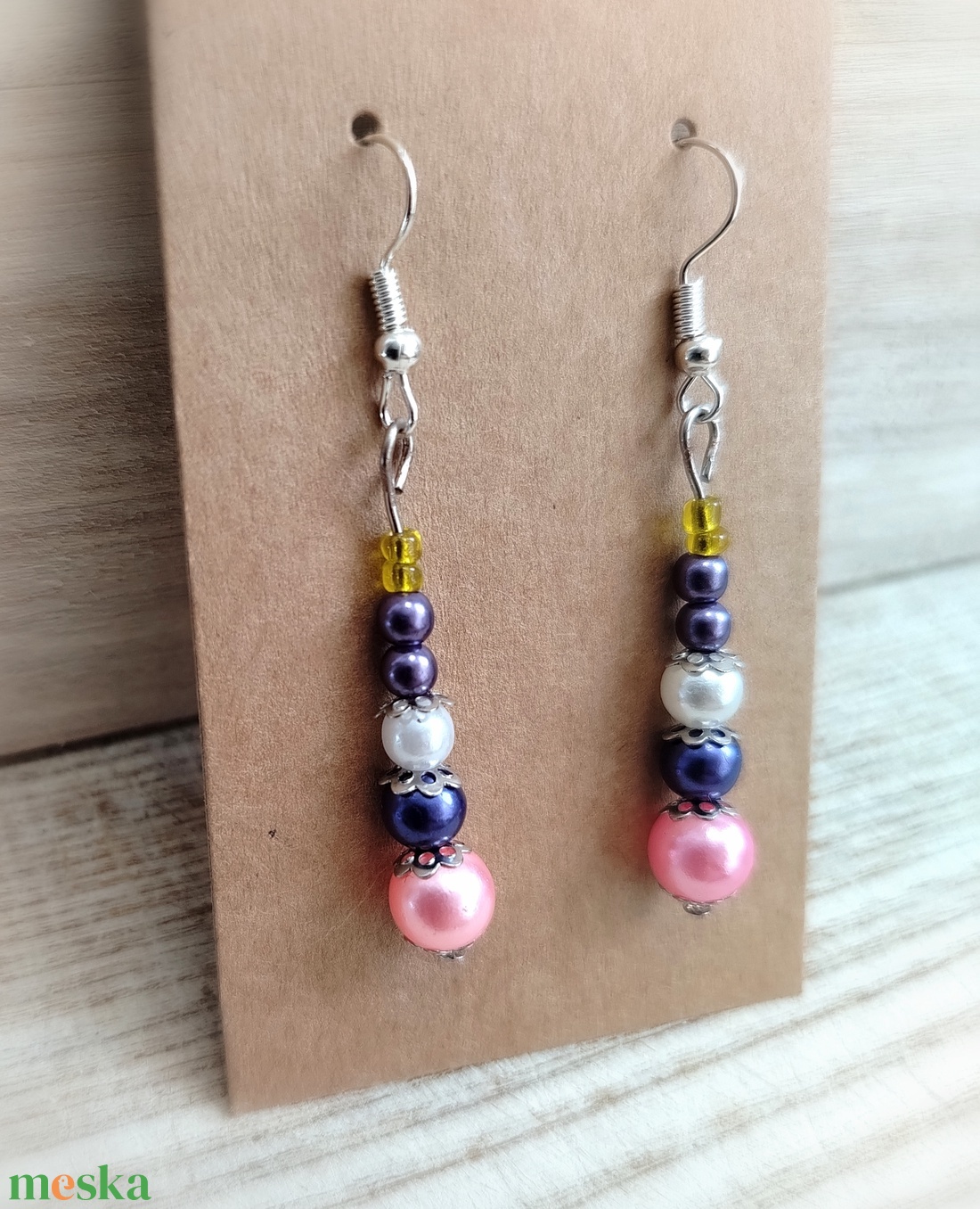 Gyöngyös kézműves fülbevaló - ékszer - fülbevaló - lógó fülbevaló - Meska.hu