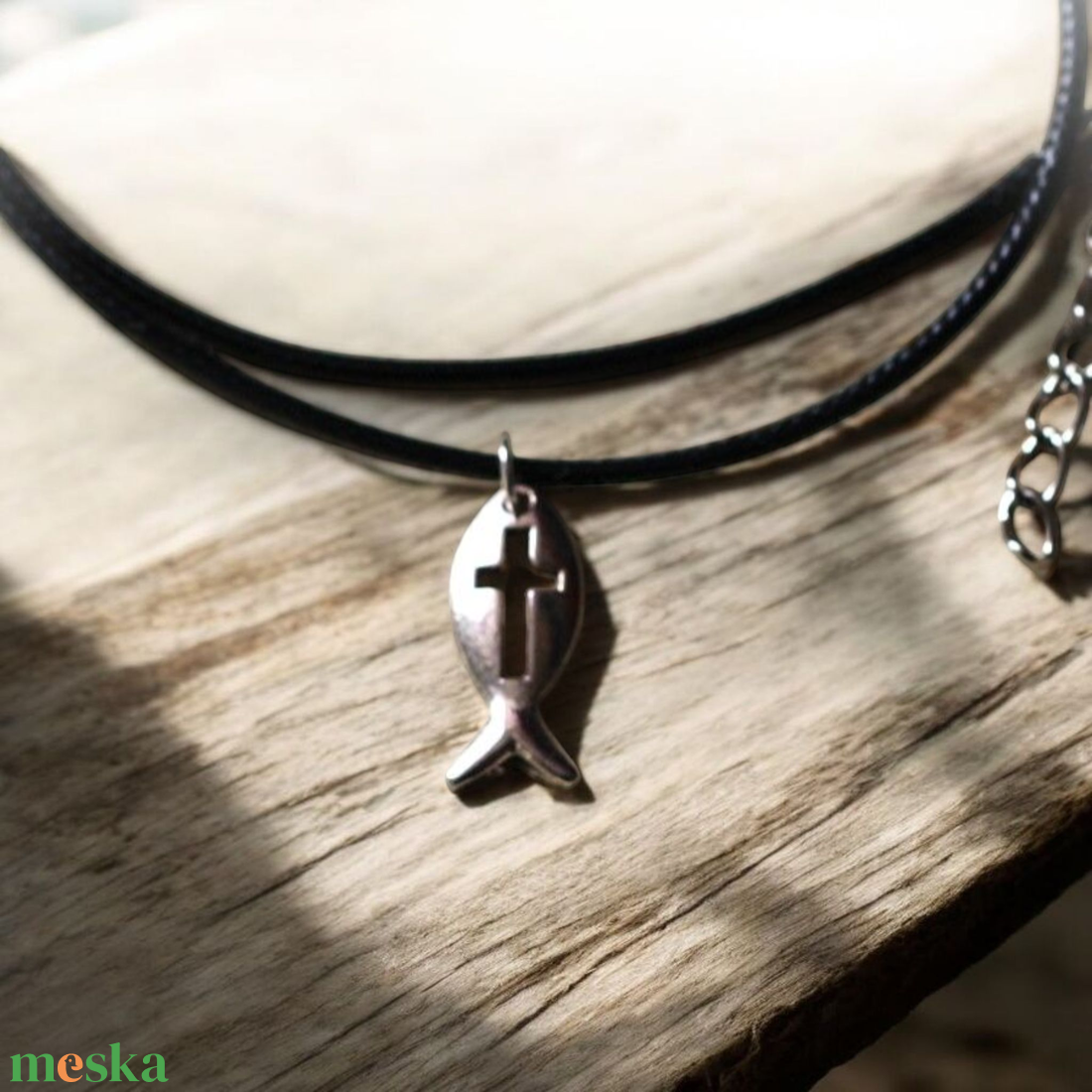 Keresztény halacska medál és  fülbevaló  szett - ékszer - ékszerszett - Meska.hu