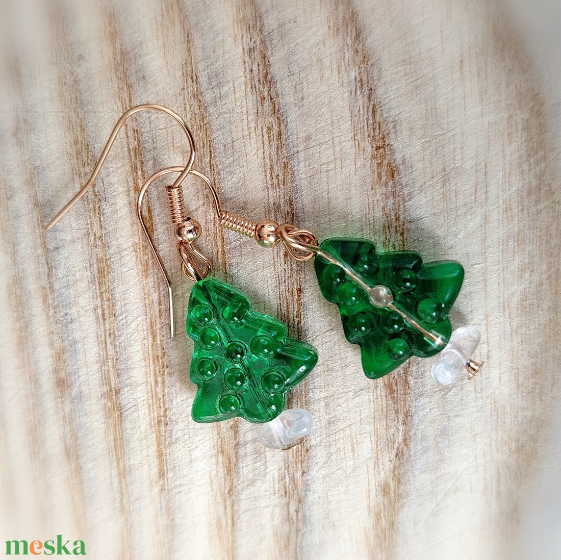 Karácsonyi fülbevaló - ékszer - fülbevaló - lógó csepp fülbevaló - Meska.hu