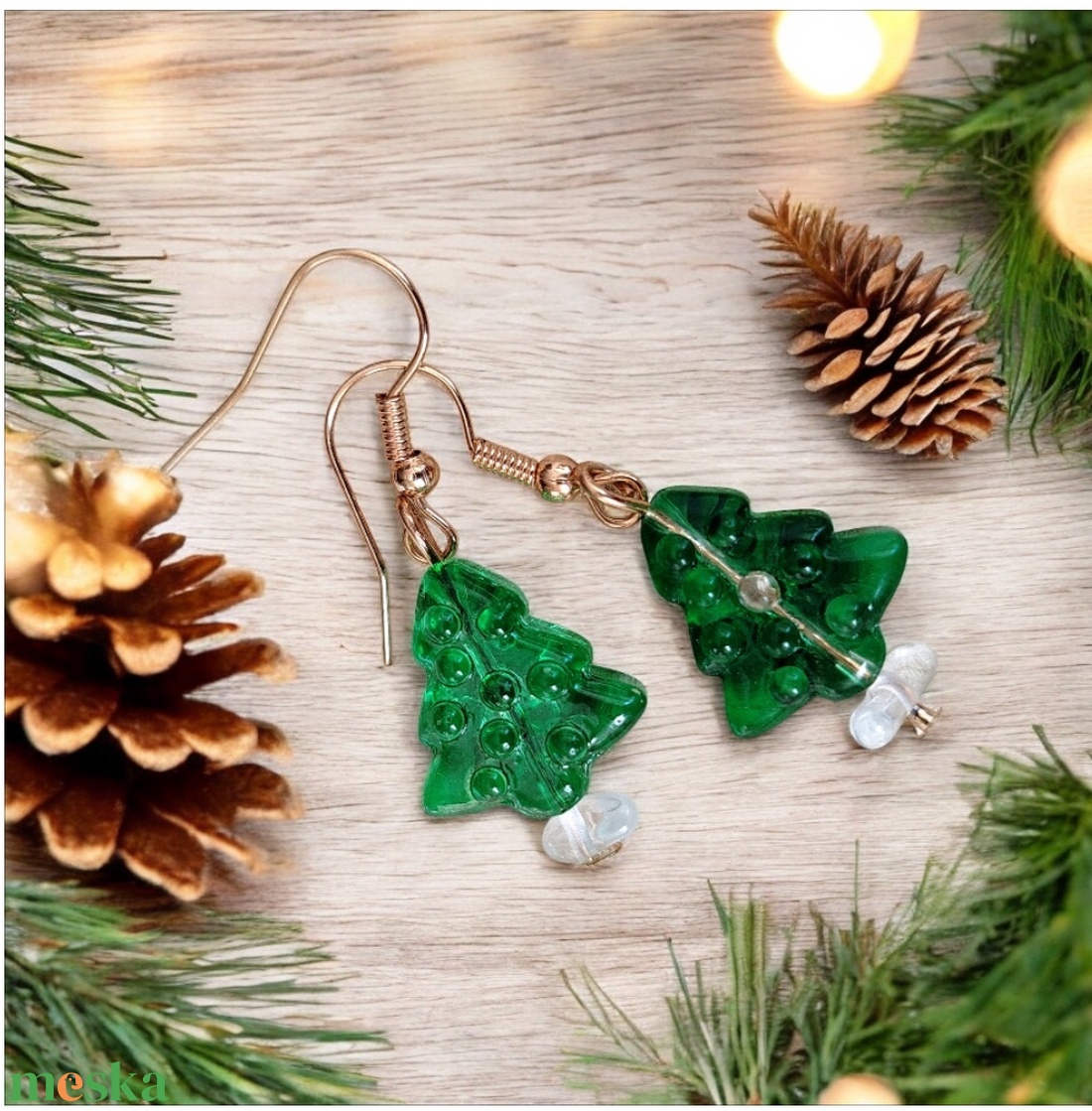 Karácsonyi fülbevaló - ékszer - fülbevaló - lógó csepp fülbevaló - Meska.hu