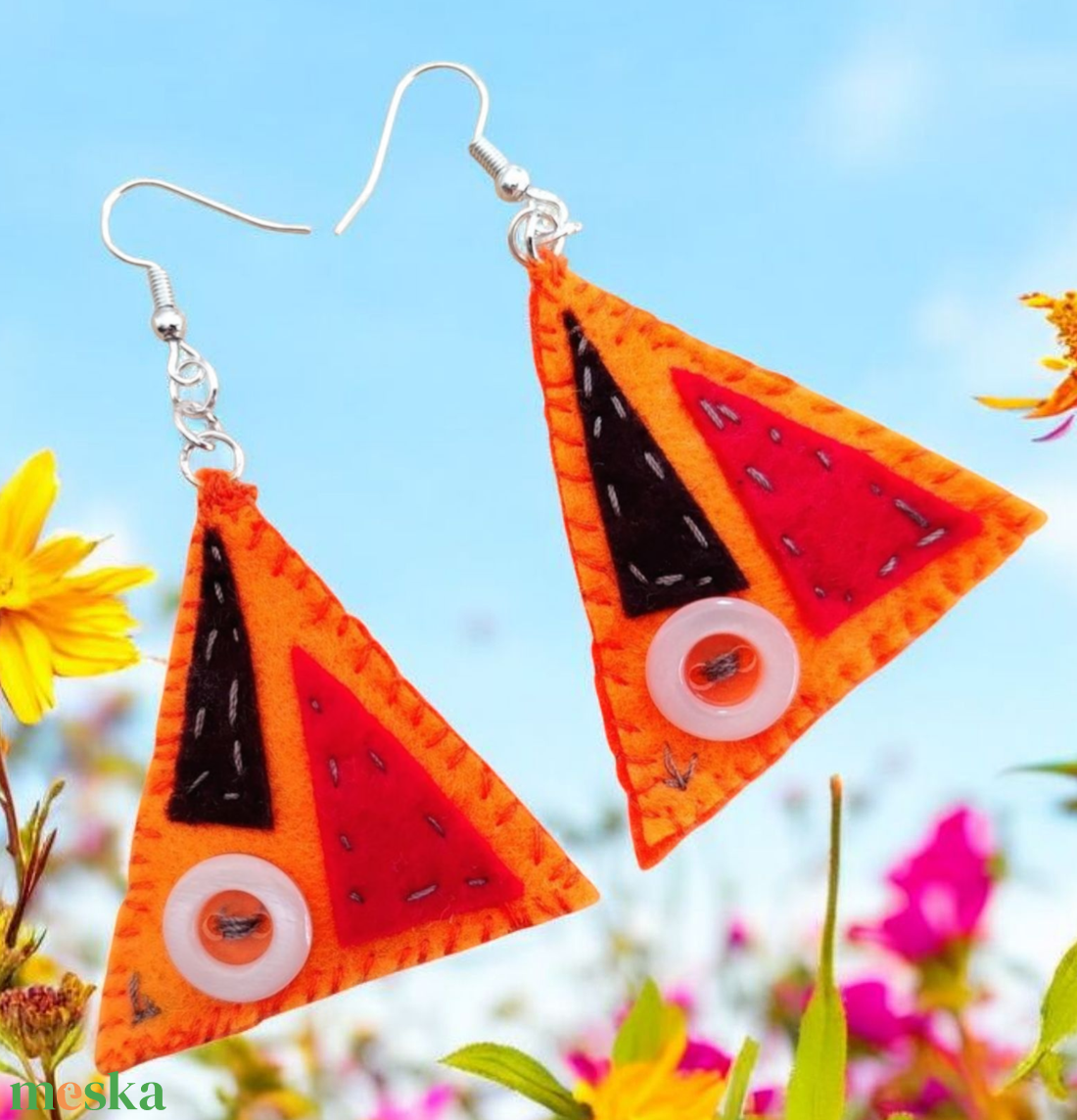 Bohém filc fülbevaló - ékszer - fülbevaló - lógó fülbevaló - Meska.hu