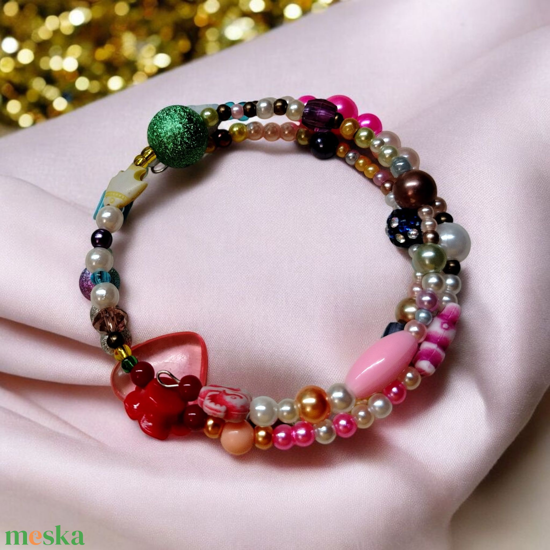 Vidám színek memoria karkötő  - ékszer - karkötő - memóriadrótos karkötő - Meska.hu