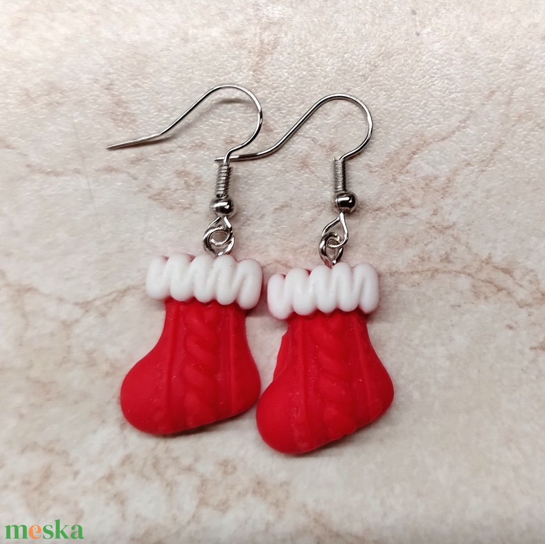 Mikulás csizma fülbevaló  - ékszer - fülbevaló - fülékszer - Meska.hu