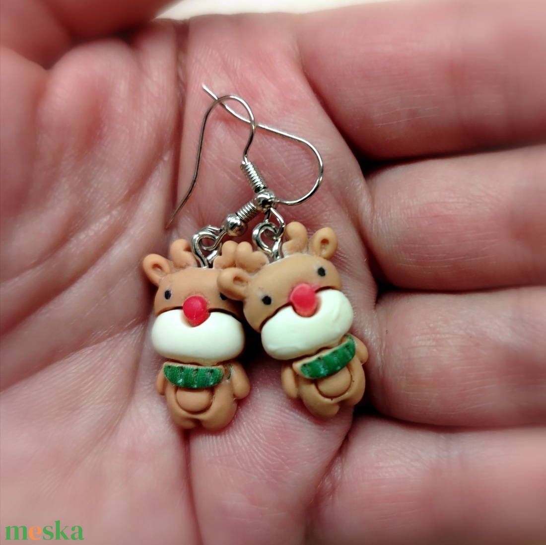 Rénszarvas fülbevaló - ékszer - fülbevaló - lógó csepp fülbevaló - Meska.hu