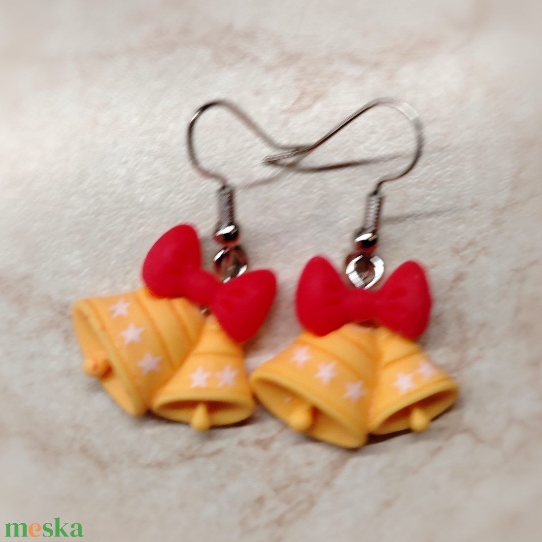 Karácsonyi csengő fülbevaló - ékszer - fülbevaló - lógó fülbevaló - Meska.hu