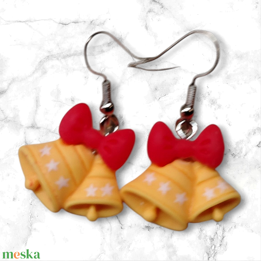 Karácsonyi csengő fülbevaló - ékszer - fülbevaló - lógó fülbevaló - Meska.hu