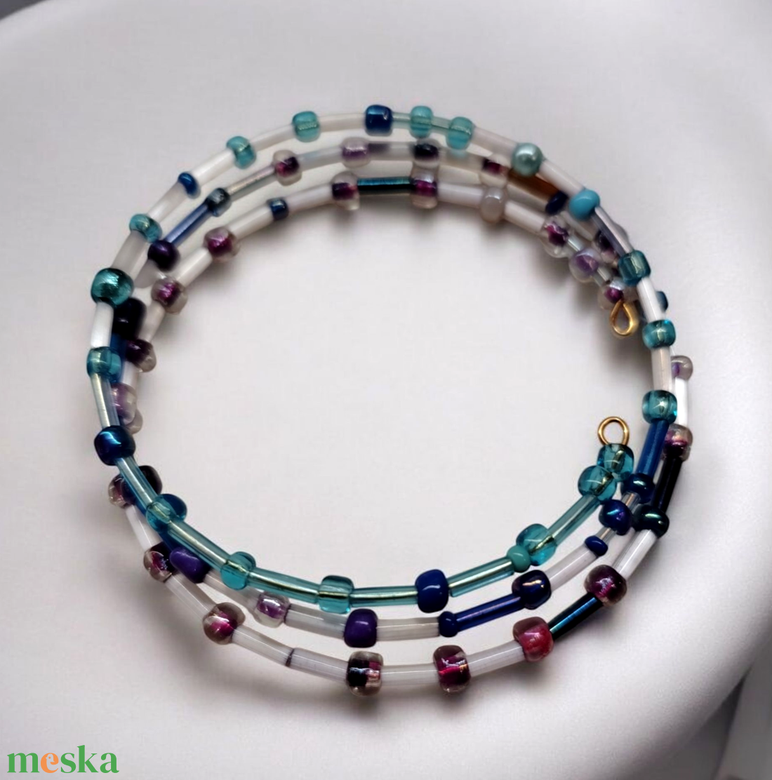  Lila kék színátmenetes memoria karkötő  - ékszer - karkötő - memóriadrótos karkötő - Meska.hu