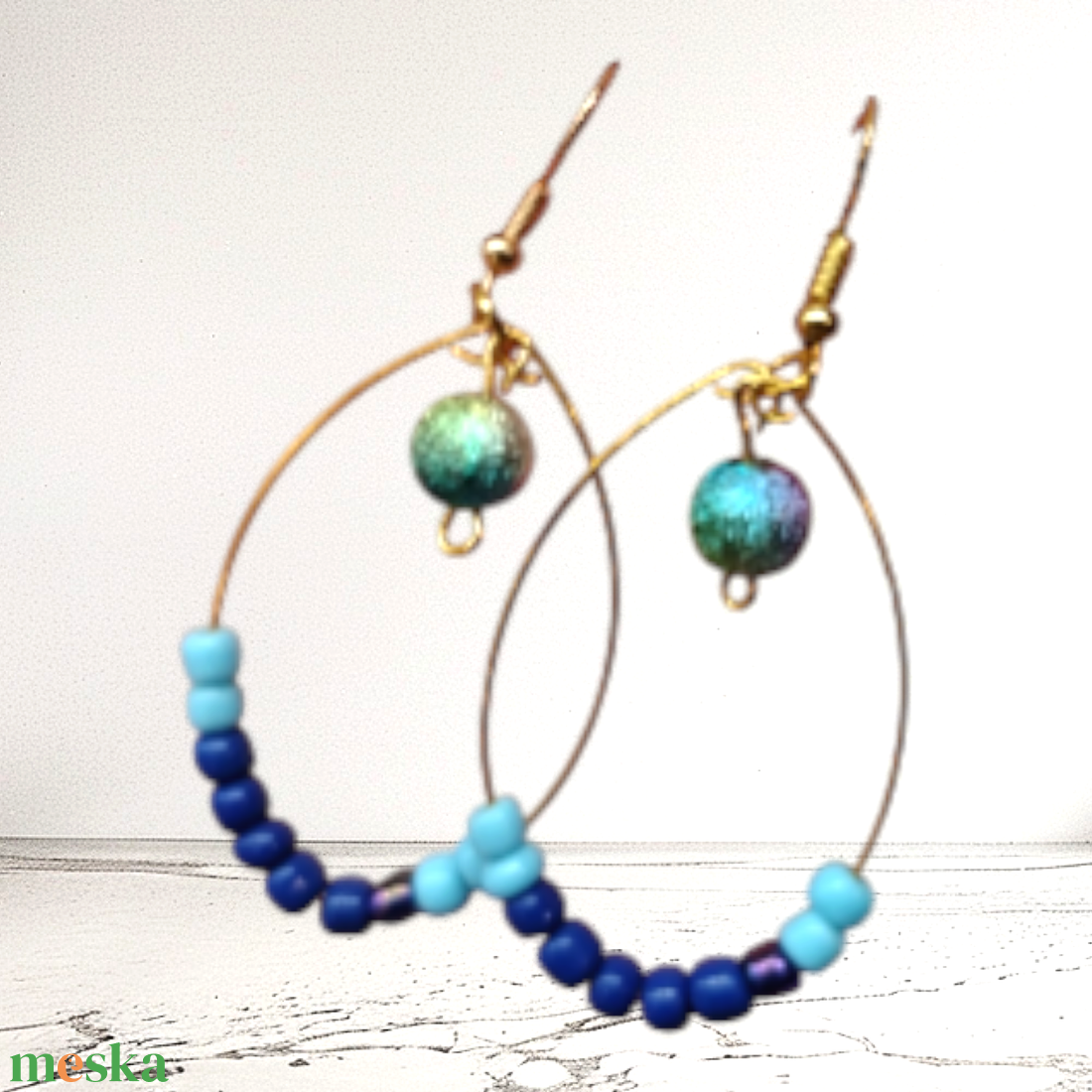 Kék füli - ékszer - fülbevaló - lógó fülbevaló - Meska.hu