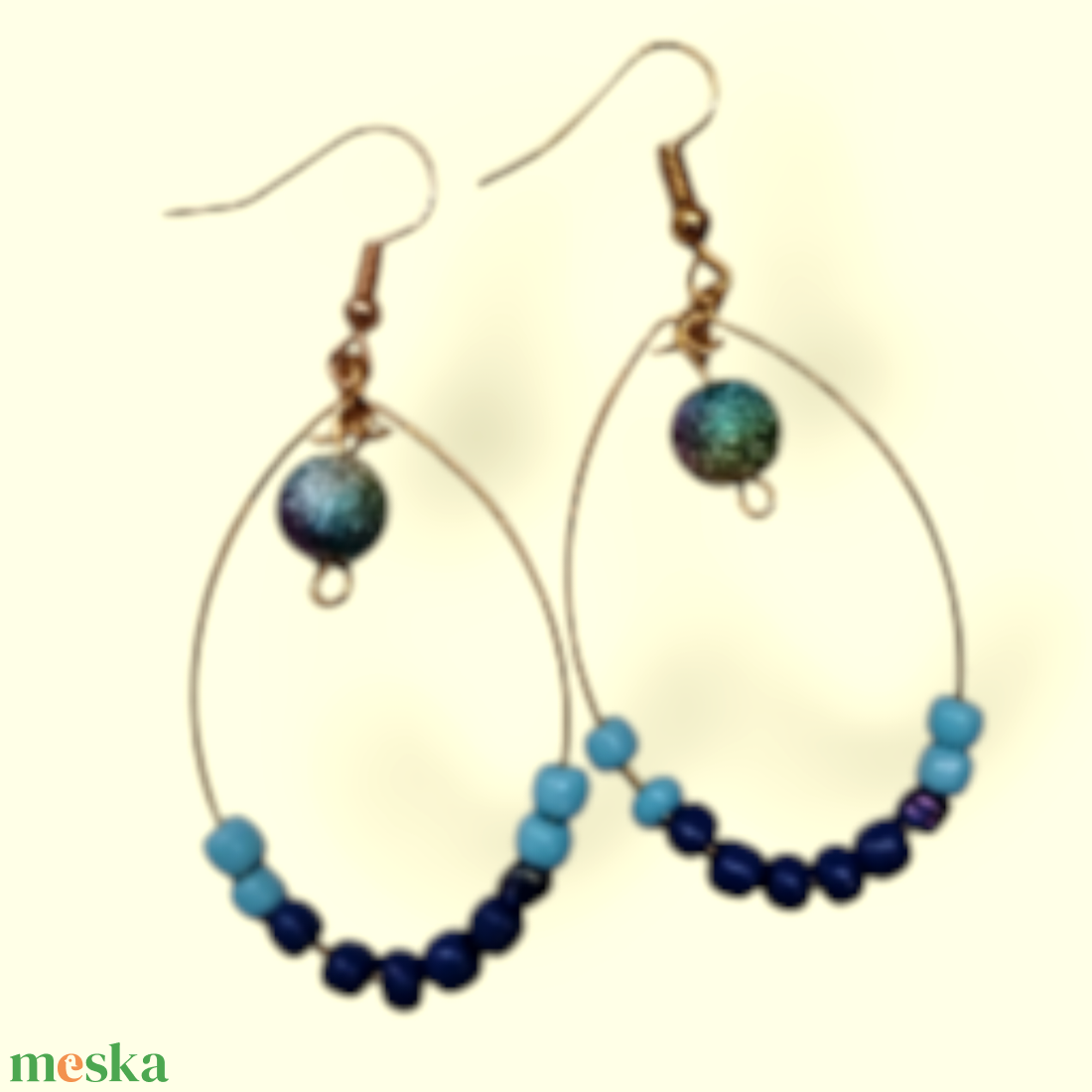 Kék füli - ékszer - fülbevaló - lógó fülbevaló - Meska.hu