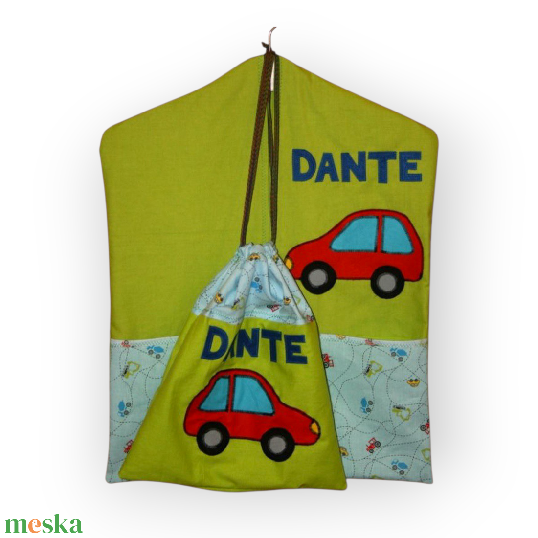 ovis zsák + tornazsák jellel  (autó) - játék & sport - ovis felszerelés - ovis szett - Meska.hu