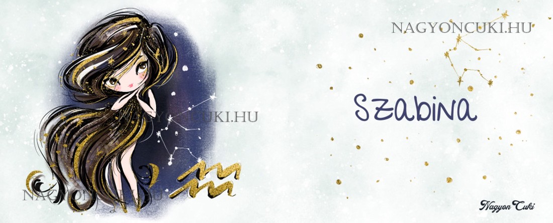 Személyre szabható - Barna hajú Csini Vízöntő lány mintás bögre - otthon & életmód - konyhafelszerelés, tálalás - tálalás - bögre & csésze - Meska.hu