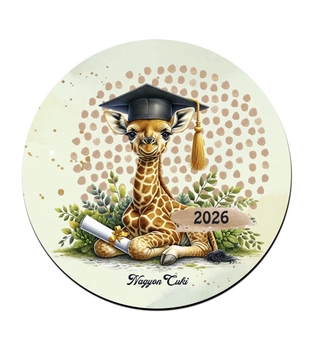 Zsiráf - 2026 évi Ballagásra mintás poháralátét -  - Meska.hu