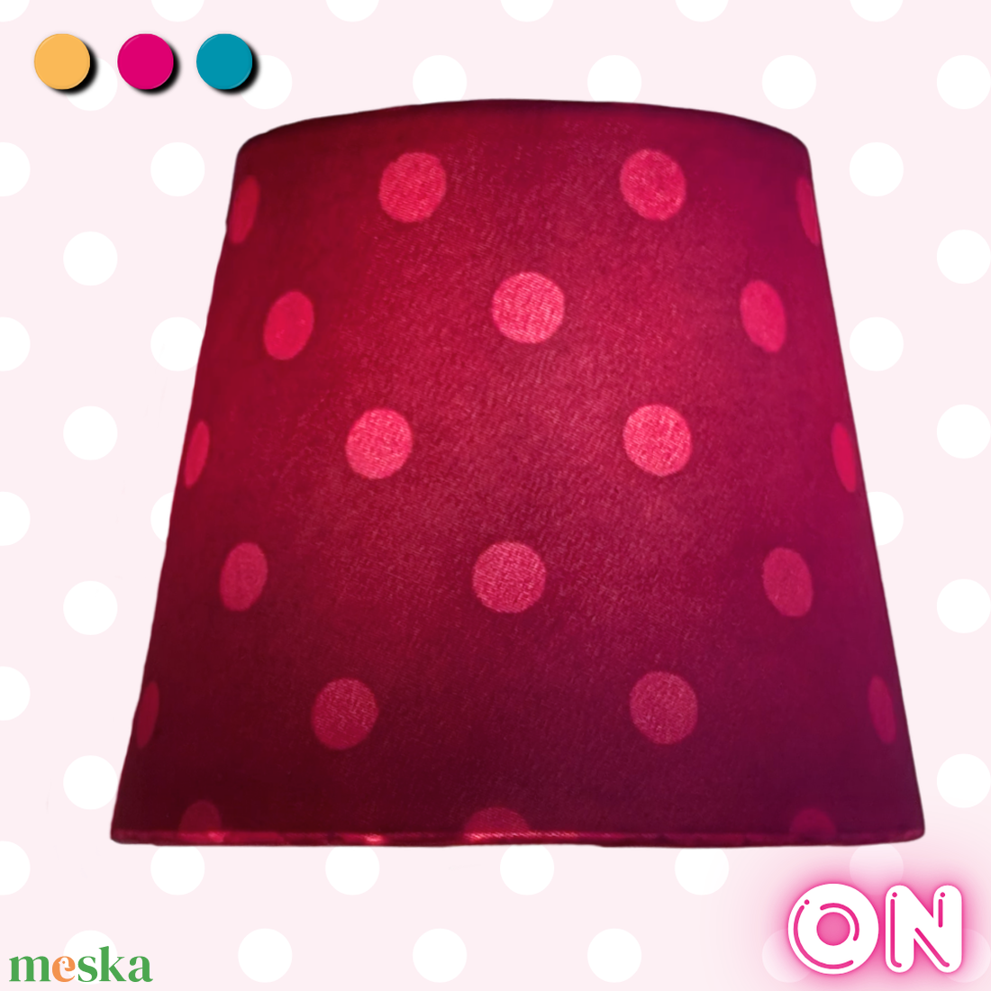 Pink lámpabúra, pöttyös rejtett mintával - otthon & életmód - lámpa - asztali lámpa - Meska.hu