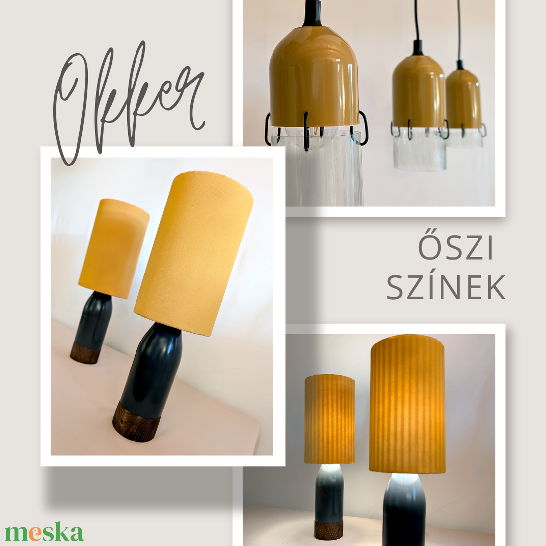 2 db Okker asztali lámpa csíkos áthatással - otthon & életmód - lámpa - asztali lámpa - Meska.hu 2 db Okker asztali lámpa csíkos áthatással - otthon & életmód - lámpa - asztali lámpa - Meska.hu
