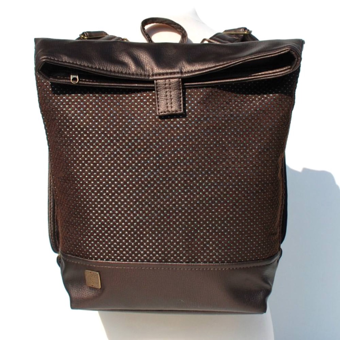 SuziartBag Barna pöttyös hátizsák - táska & tok - kézitáska & válltáska - válltáska - Meska.hu