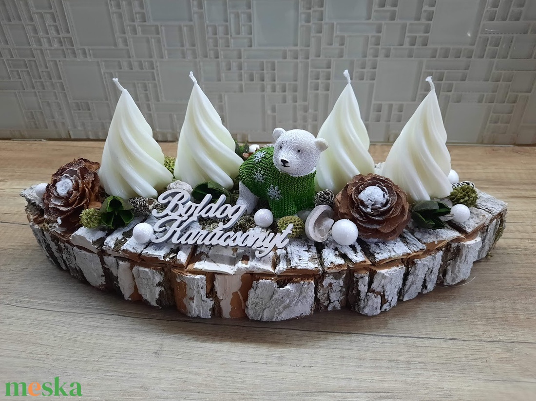 Macis adventi koszorú - karácsony - adventi díszek - adventi asztaldísz - Meska.hu