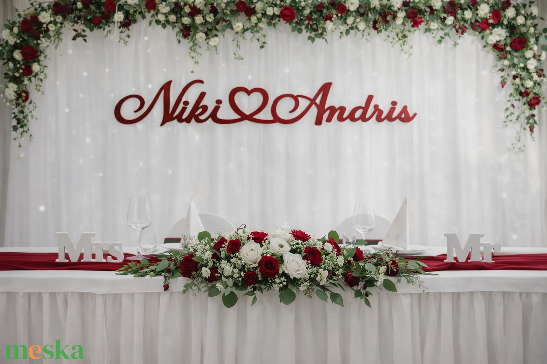 Esküvői háttérfelirat - esküvő - dekoráció - tábla & jelzés - Meska.hu