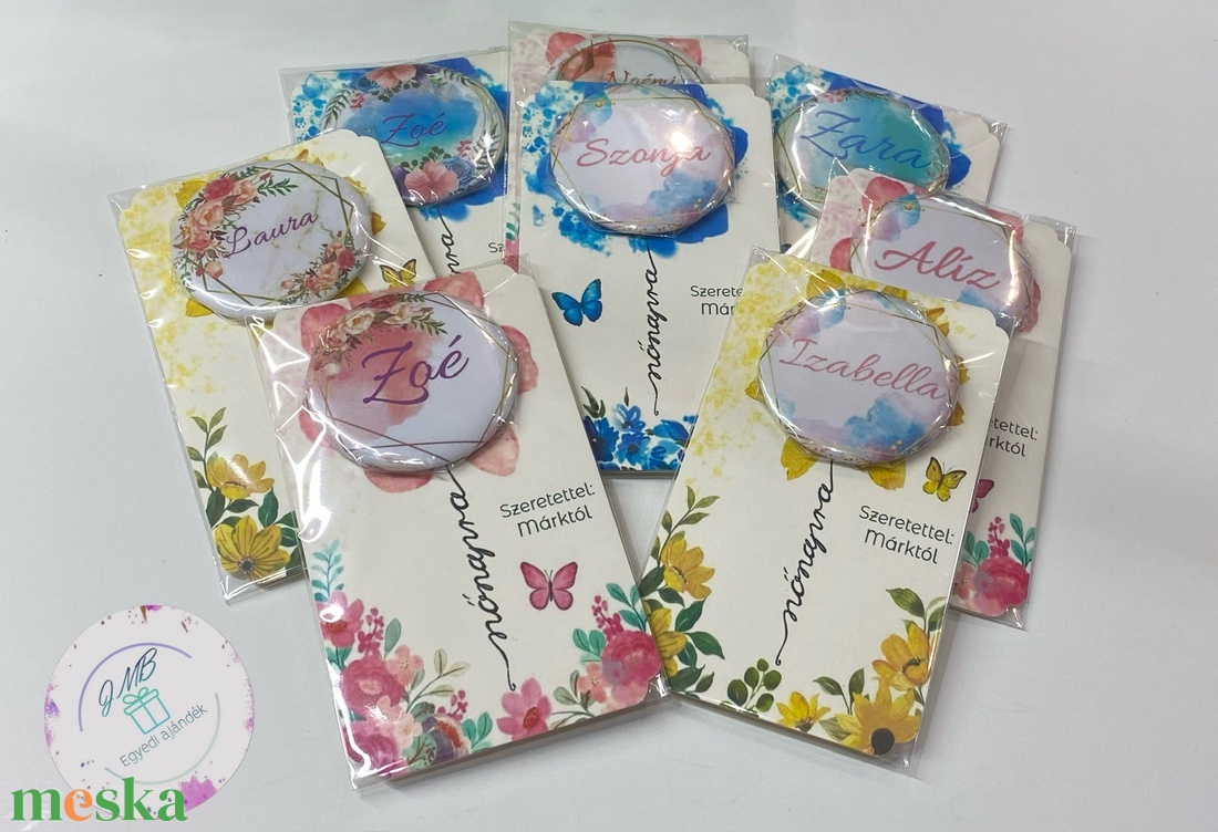 Névre szóló zsebtükör díszcsomagolásban - otthon & életmód - dekoráció - tükör - Meska.hu