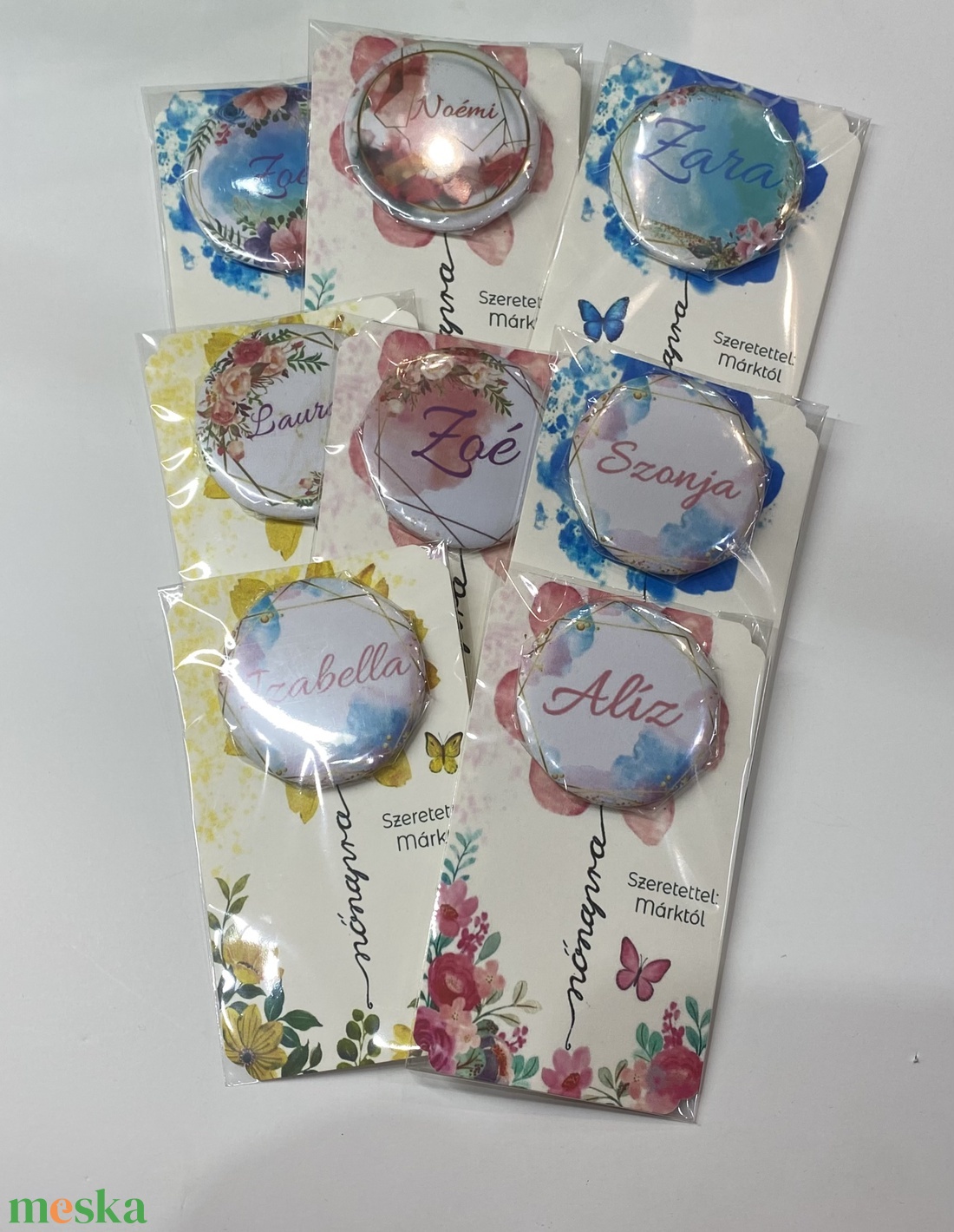 Névre szóló zsebtükör díszcsomagolásban - otthon & életmód - dekoráció - tükör - Meska.hu