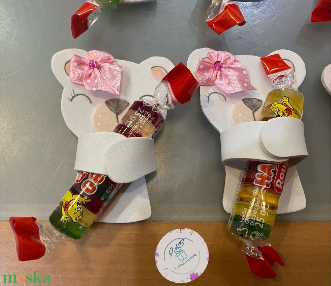 Csoki, cukorka tartó maci - otthon & életmód - papír, írószer - ajándékozás kellékei - képeslap, üdvözlőlap - Meska.hu