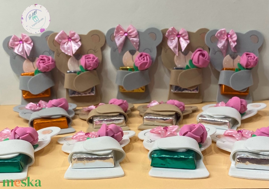 Csoki, cukorka tartó maci - otthon & életmód - papír, írószer - ajándékozás kellékei - képeslap, üdvözlőlap - Meska.hu