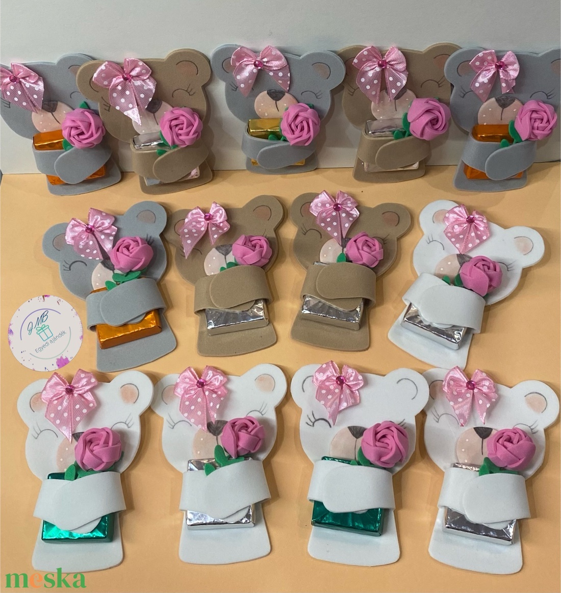 Csoki, cukorka tartó maci - otthon & életmód - papír, írószer - ajándékozás kellékei - képeslap, üdvözlőlap - Meska.hu