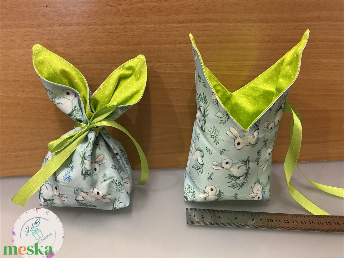 Nyuszifüles húsvéti ajándéktartó - ünnepi díszek, dekorációk - húsvéti díszek és dekorációk - húsvéti ajándékátadó - Meska.hu