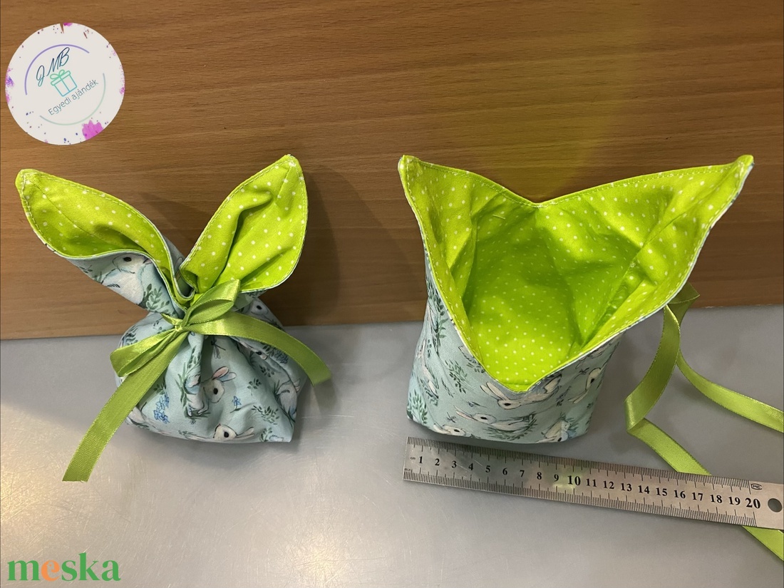 Nyuszifüles húsvéti ajándéktartó - ünnepi díszek, dekorációk - húsvéti díszek és dekorációk - húsvéti ajándékátadó - Meska.hu