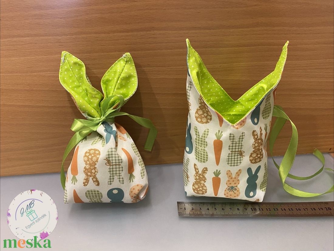 Nyuszifüles ajándékátadó zsák - ünnepi díszek, dekorációk - húsvéti díszek és dekorációk - húsvéti ajándékátadó - Meska.hu