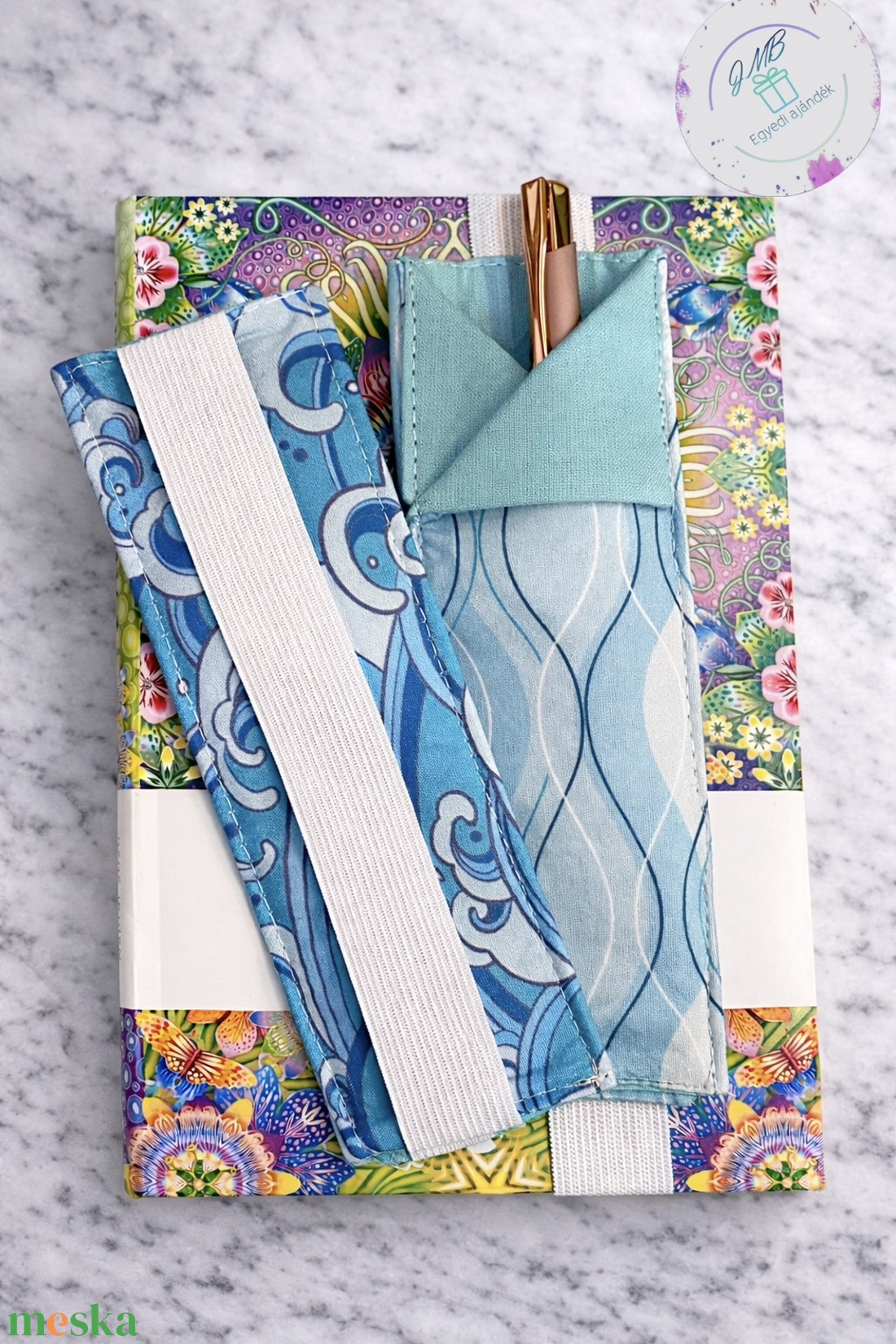 Varrott könyvjelző + tolltartó - otthon & életmód - papír, írószer - ceruza & toll - Meska.hu