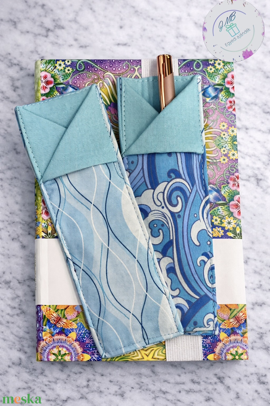 Varrott könyvjelző + tolltartó - otthon & életmód - papír, írószer - ceruza & toll - Meska.hu