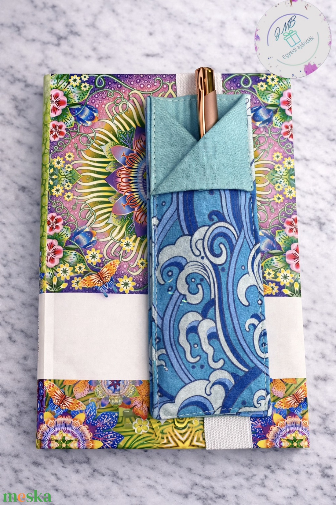 Varrott könyvjelző + tolltartó - otthon & életmód - papír, írószer - ceruza & toll - Meska.hu