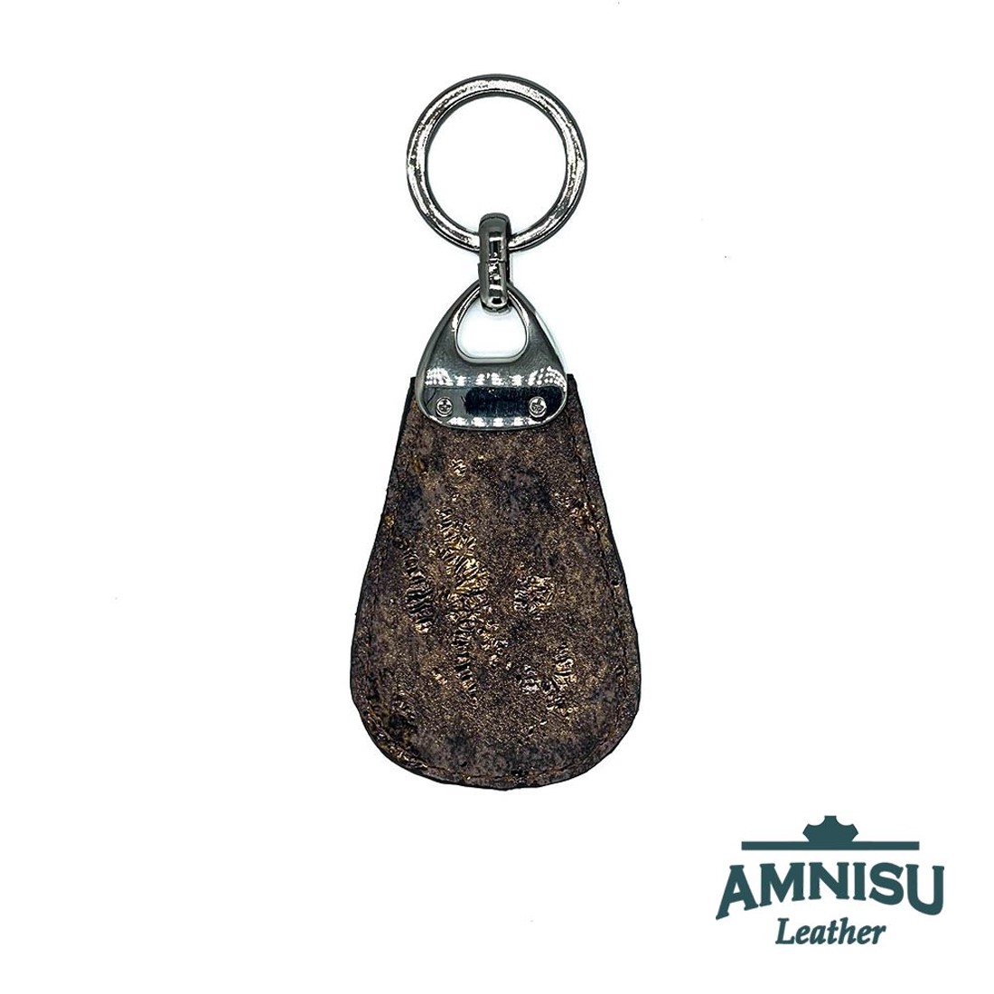 Sötétbarna márványmintás csepp alakú kristály köves kulcstartó H9002 -  - Meska.hu