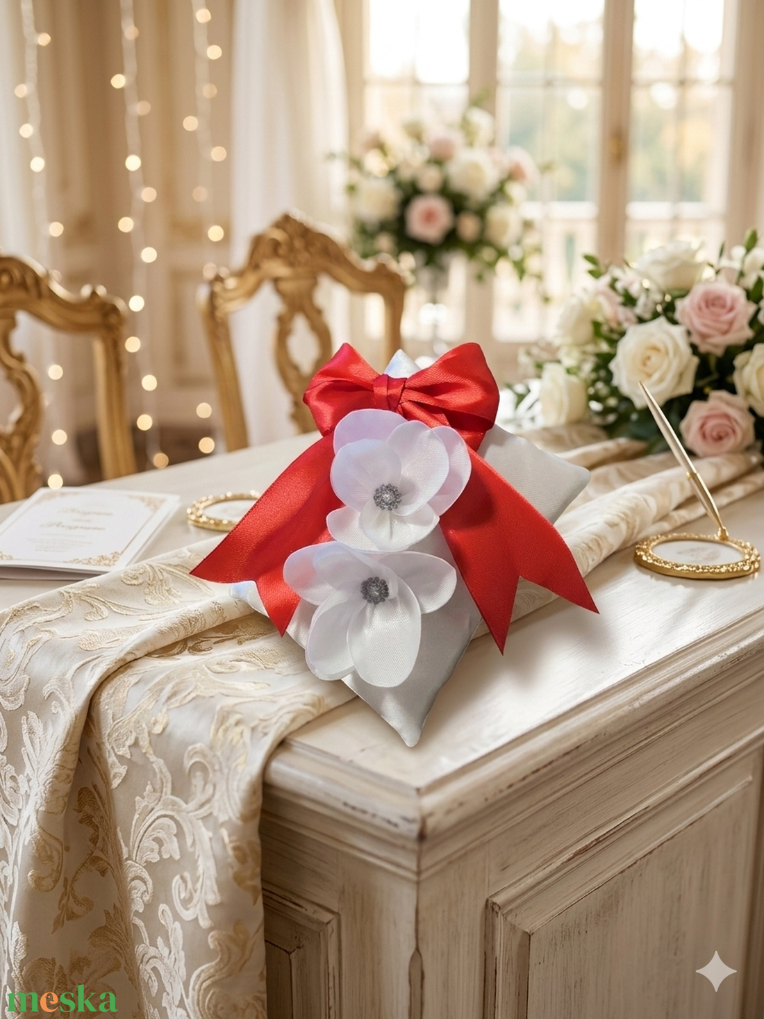 gyűrűpárna - esküvő - kiegészítők - gyűrűtartó & gyűrűpárna - Meska.hu