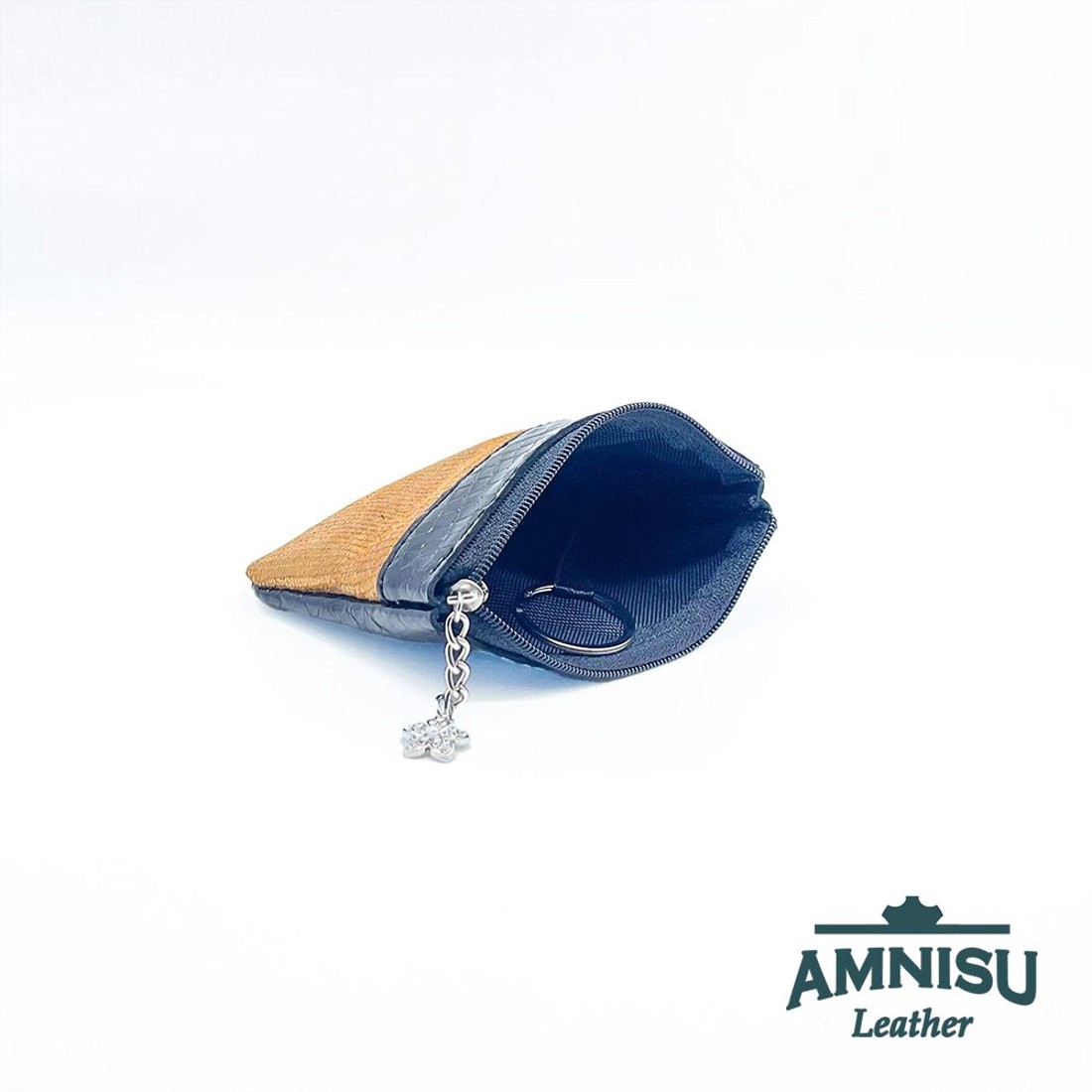 Fekete lakk kígyómintás - arany mintás ívelt egy cipzáras kulcstartó C8023 - táska & tok - kulcstartó & táskadísz - kulcstartó - Meska.hu