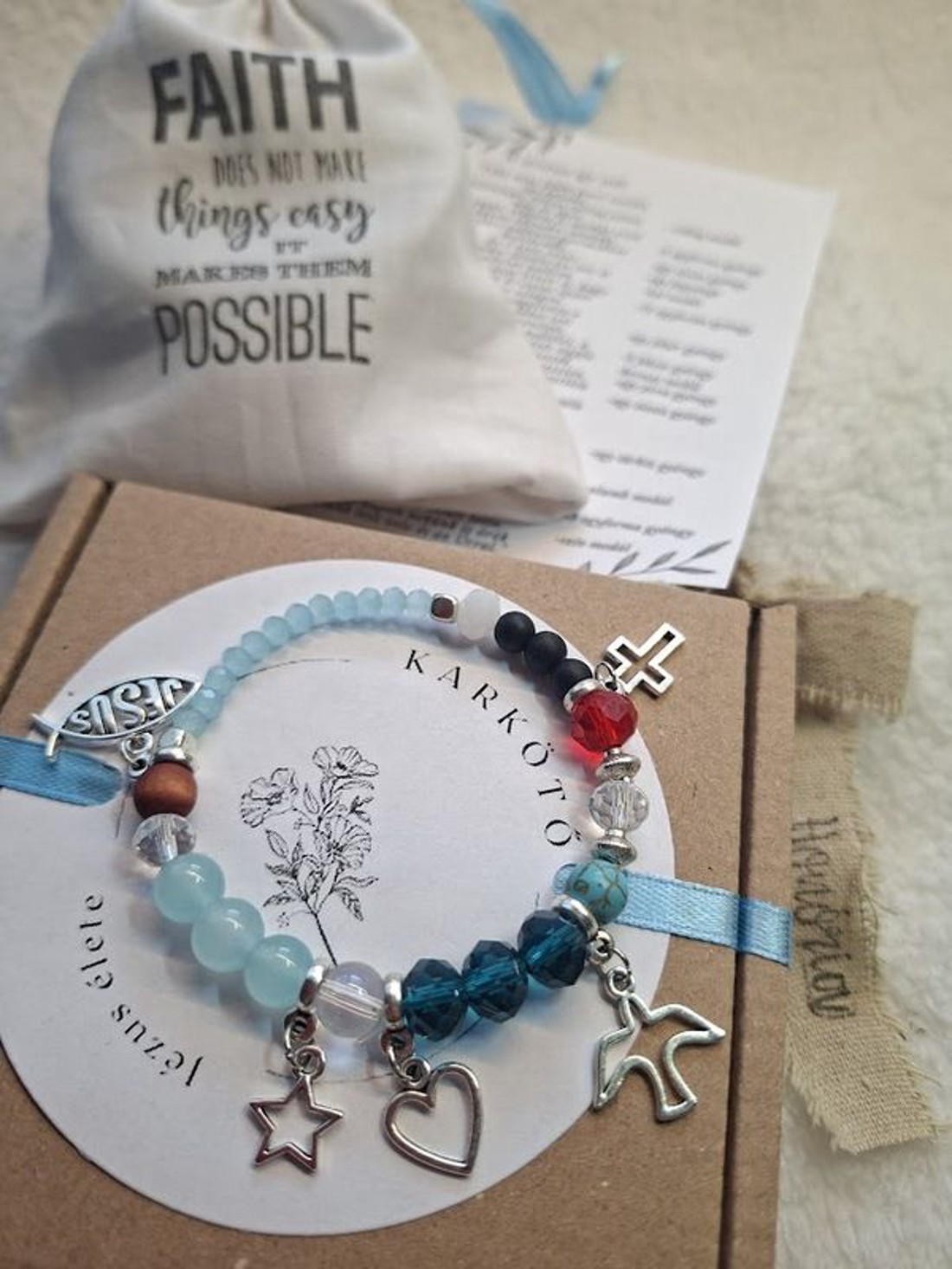 Jézus élete - keresztény történet karkötő-vkék-091 - ékszer - karkötő - bogyós karkötő - Meska.hu