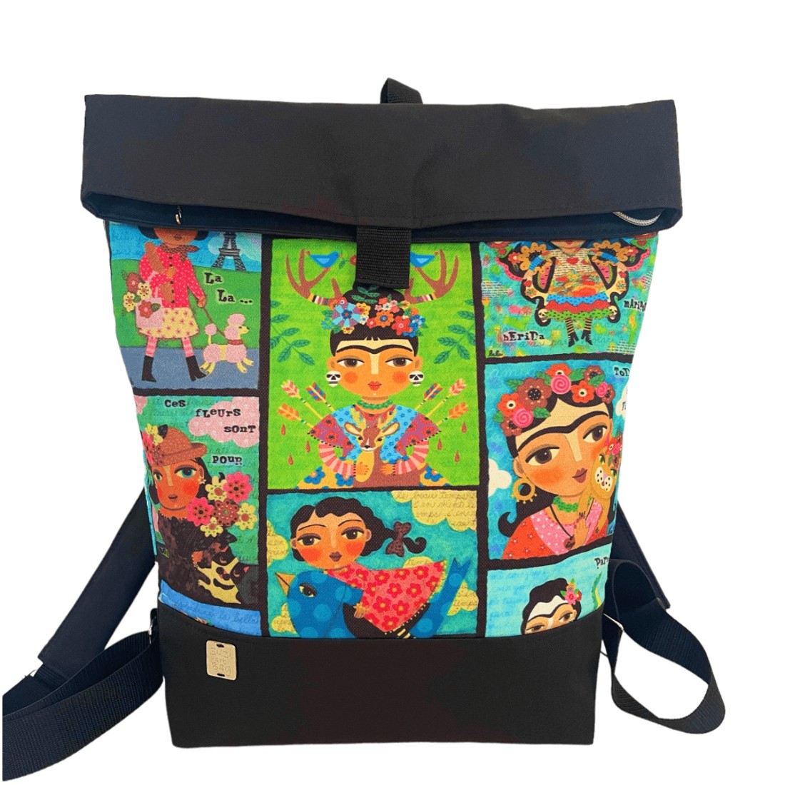 SuziartBag Fekete Fridás nagyméretű hátizsák - táska & tok - kézitáska & válltáska - válltáska - Meska.hu